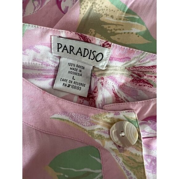 PARADISO LONG TROPICAL BLOUSE SIZE LARGE BEADED - Picture 8 of 9
